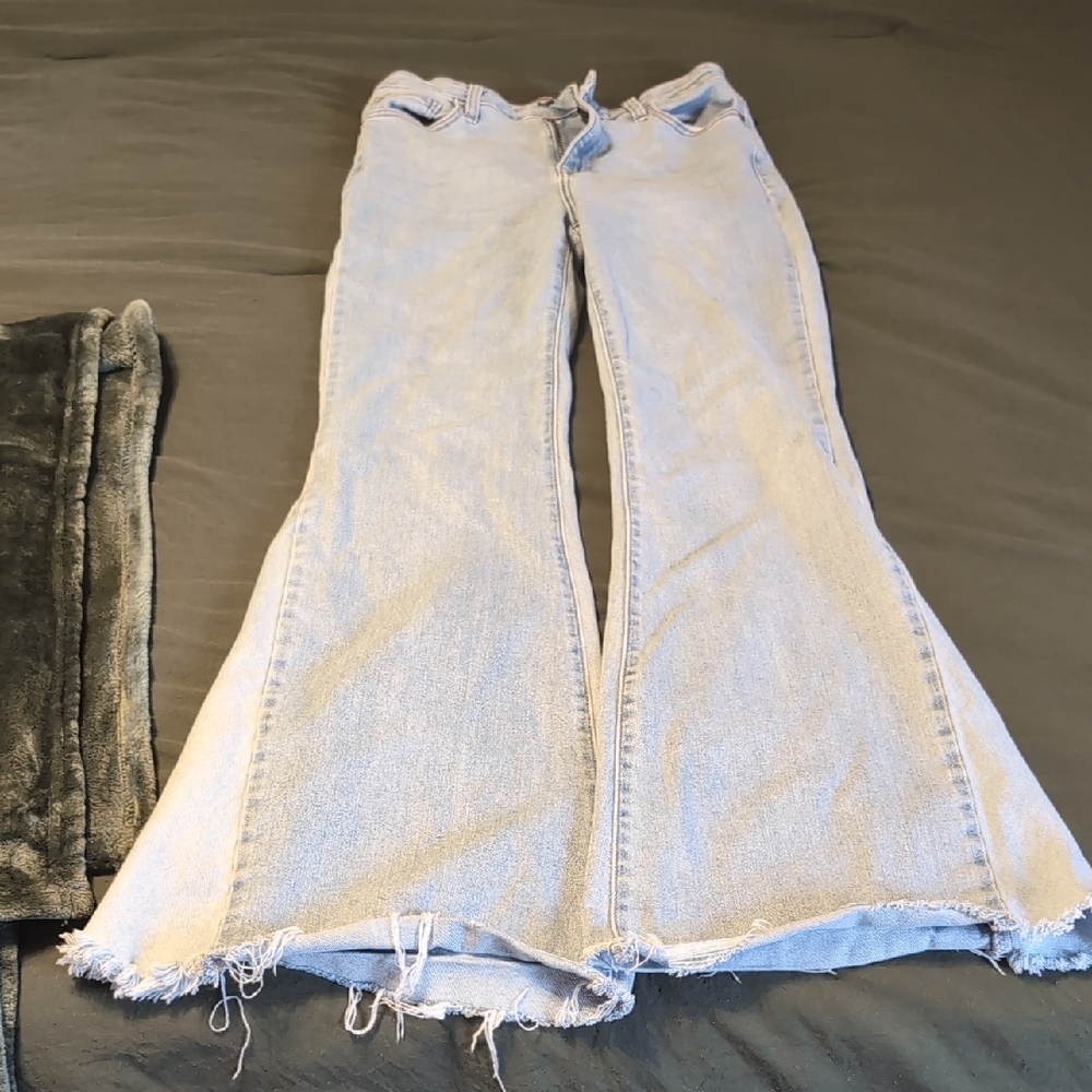 Cello Blue Flare Wide Leg Jeans